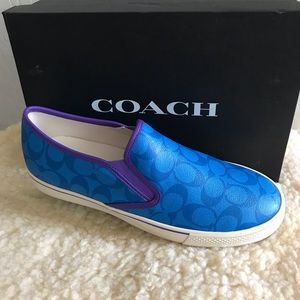 NIB Coach Blue Slip On Skate Sneaker